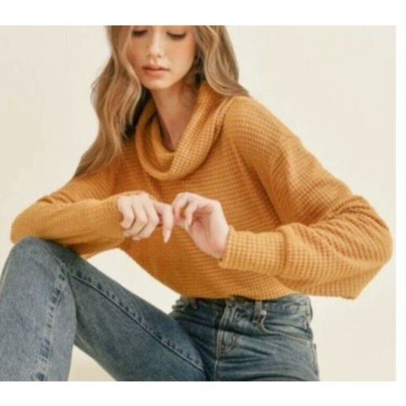 NWT Free People Juicy L/S Sweater XS S M Cowl Neck Draped Tunic Top Split Back - Picture 2 of 15